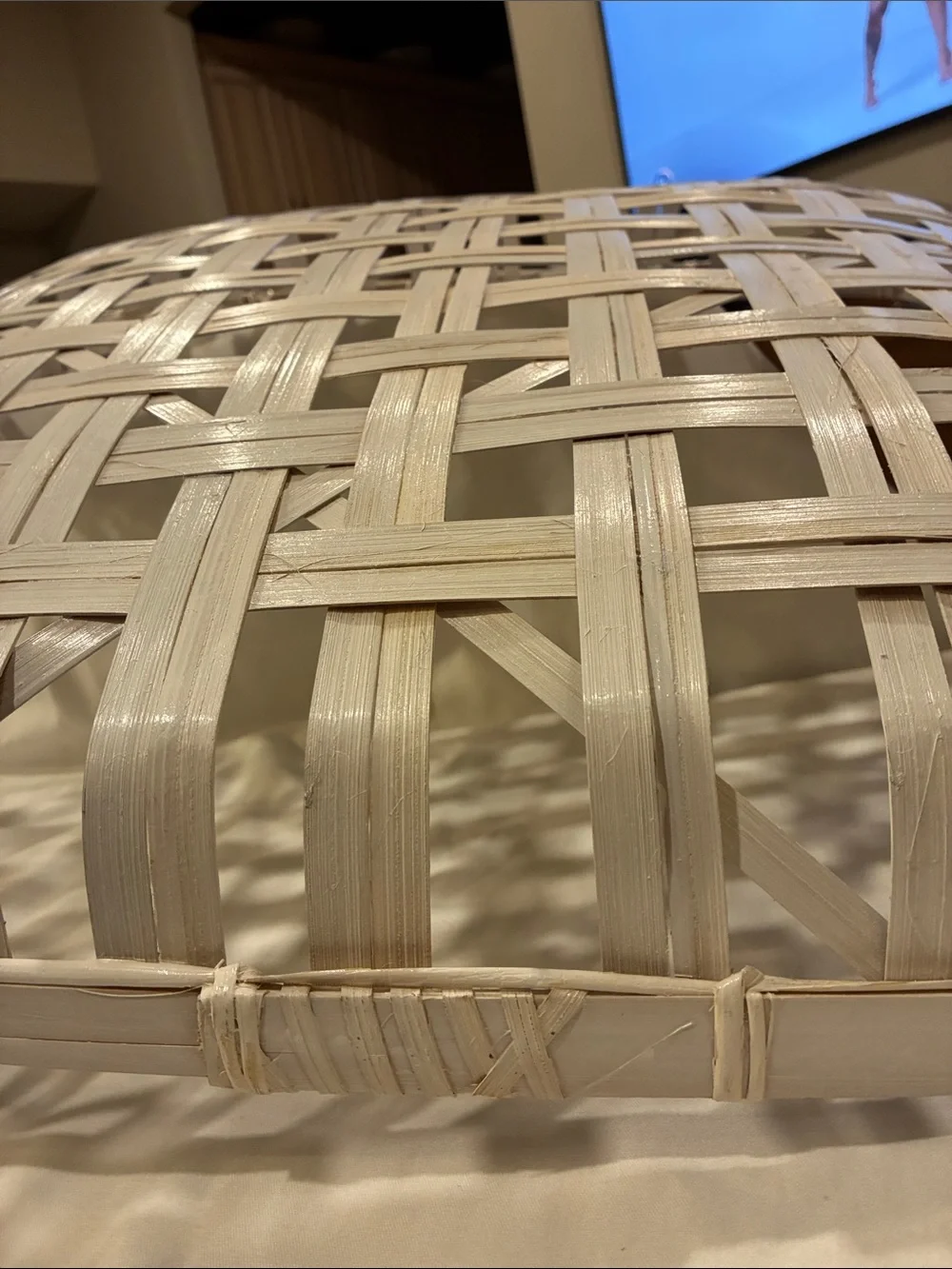 Tobacco Basket White Woven Square Basket Tray Huge Southern Tobacco Basket